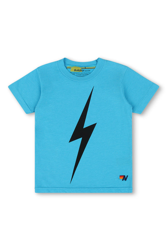 KID'S BOLT TEE - NEON BLUE