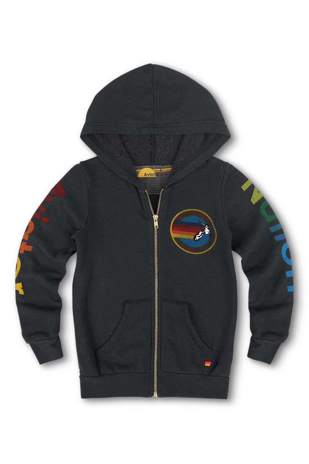 KID'S AVIATOR NATION ZIP HOODIE - CHARCOAL