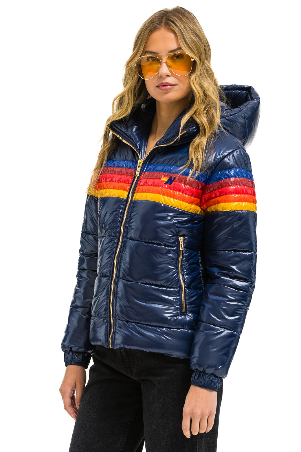 5 STRIPE TREKKER JACKET - GLOSSY NAVY