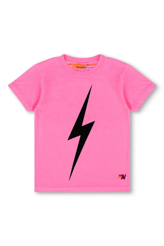KID'S BOLT TEE - NEON PINK