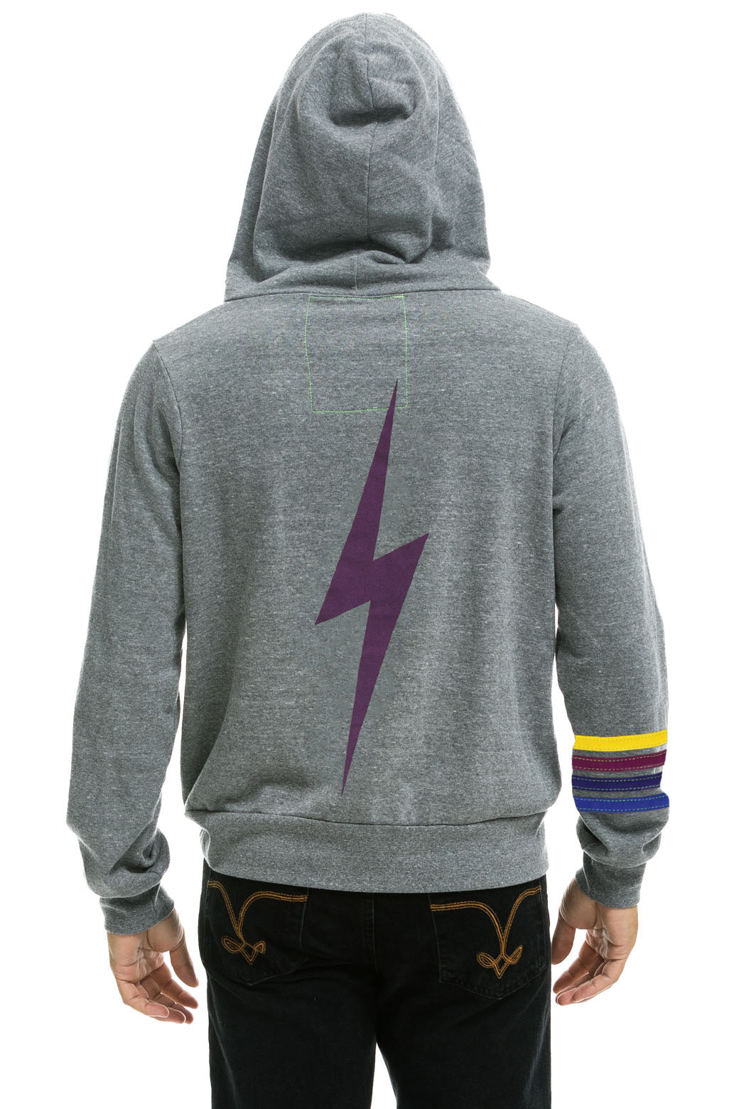 LSU BOLT ZIP HOODIE  - HEATHER GREY
