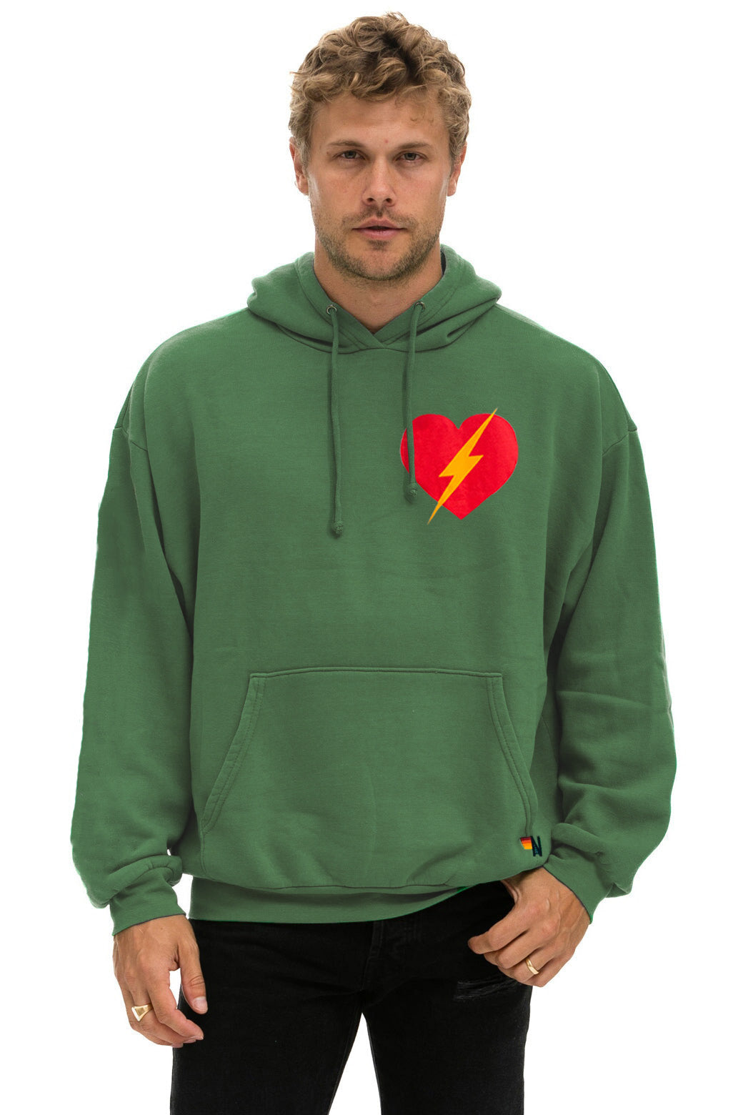 BOLT HEART PULLOVER RELAXED HOODIE - PALM