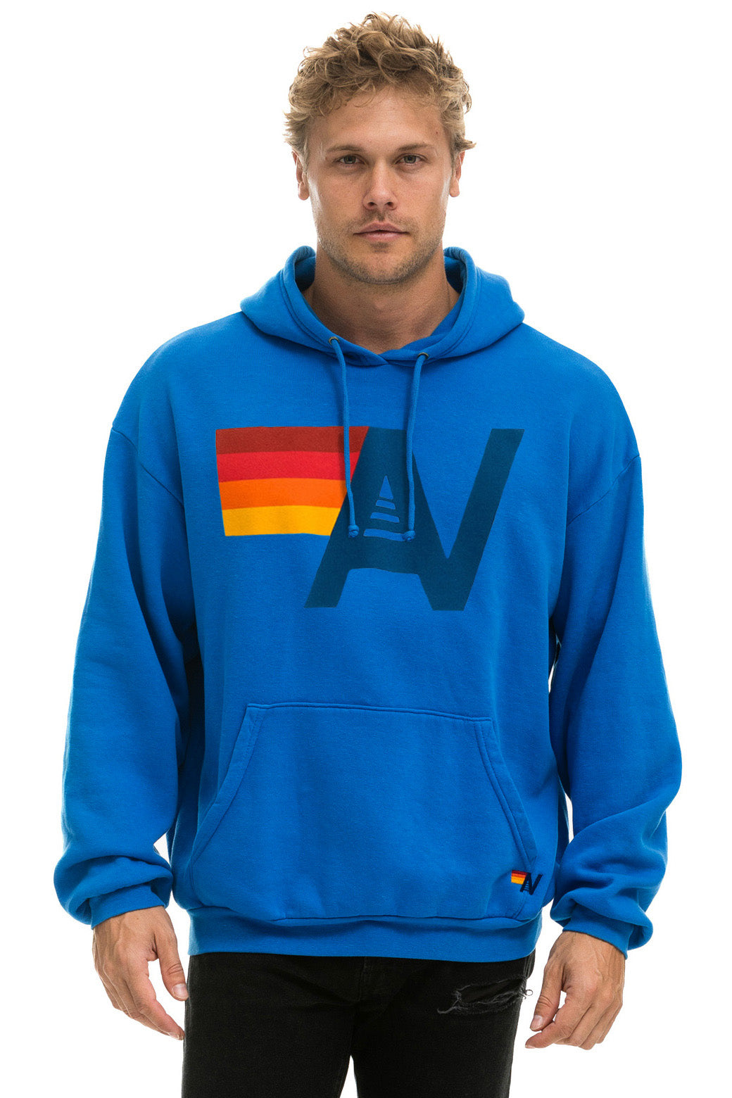 LOGO PULLOVER RELAXED HOODIE - ADVENTURE BLUE