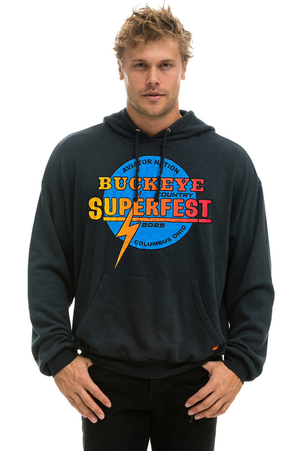 BUCKEYE FEST 2025  RELAXED PULLOVER HOODIE - CHARCOAL