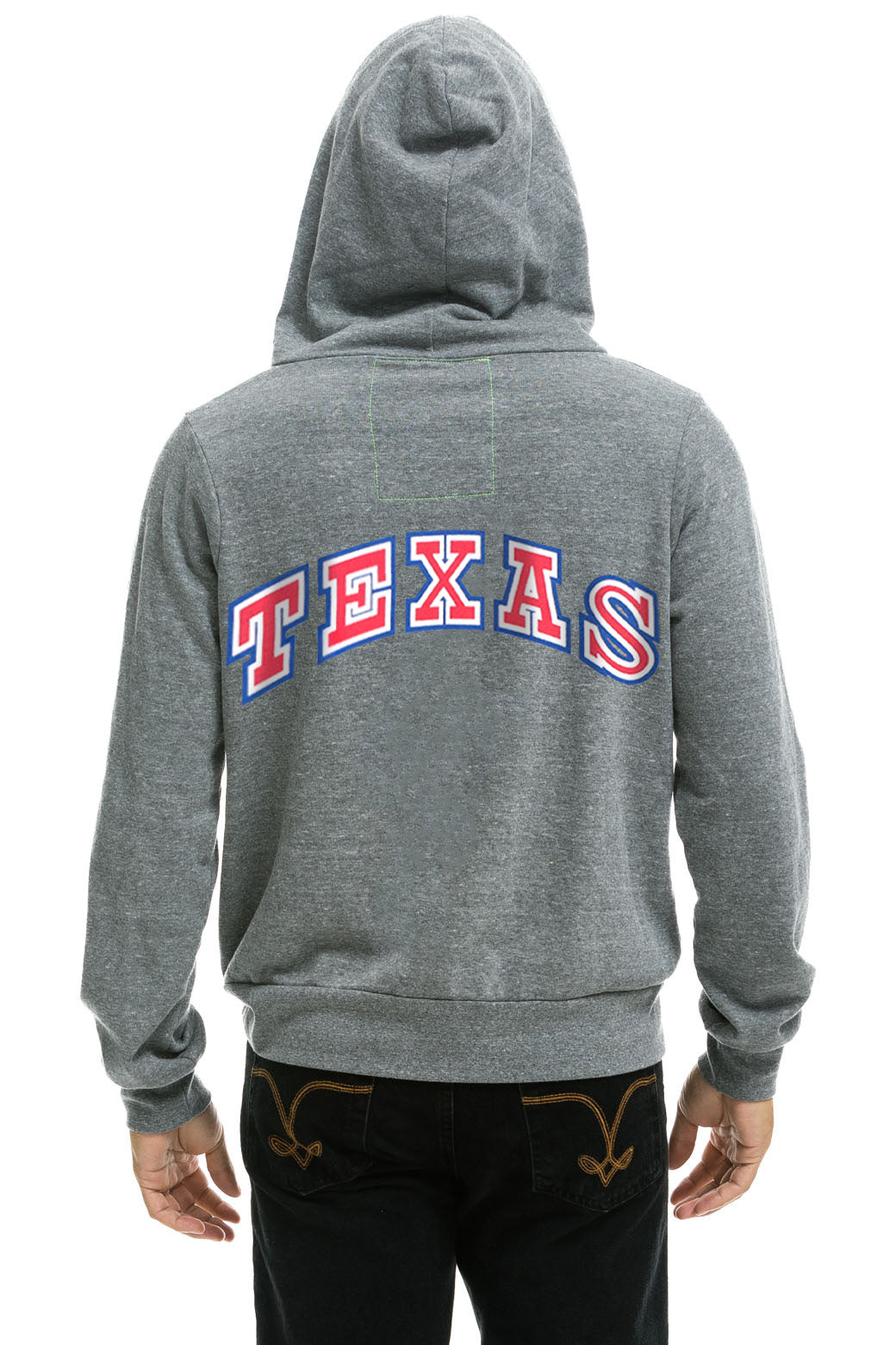 TEXAS RANGERS 5 STRIPE ZIP HOODIE - HEATHER GREY // USA