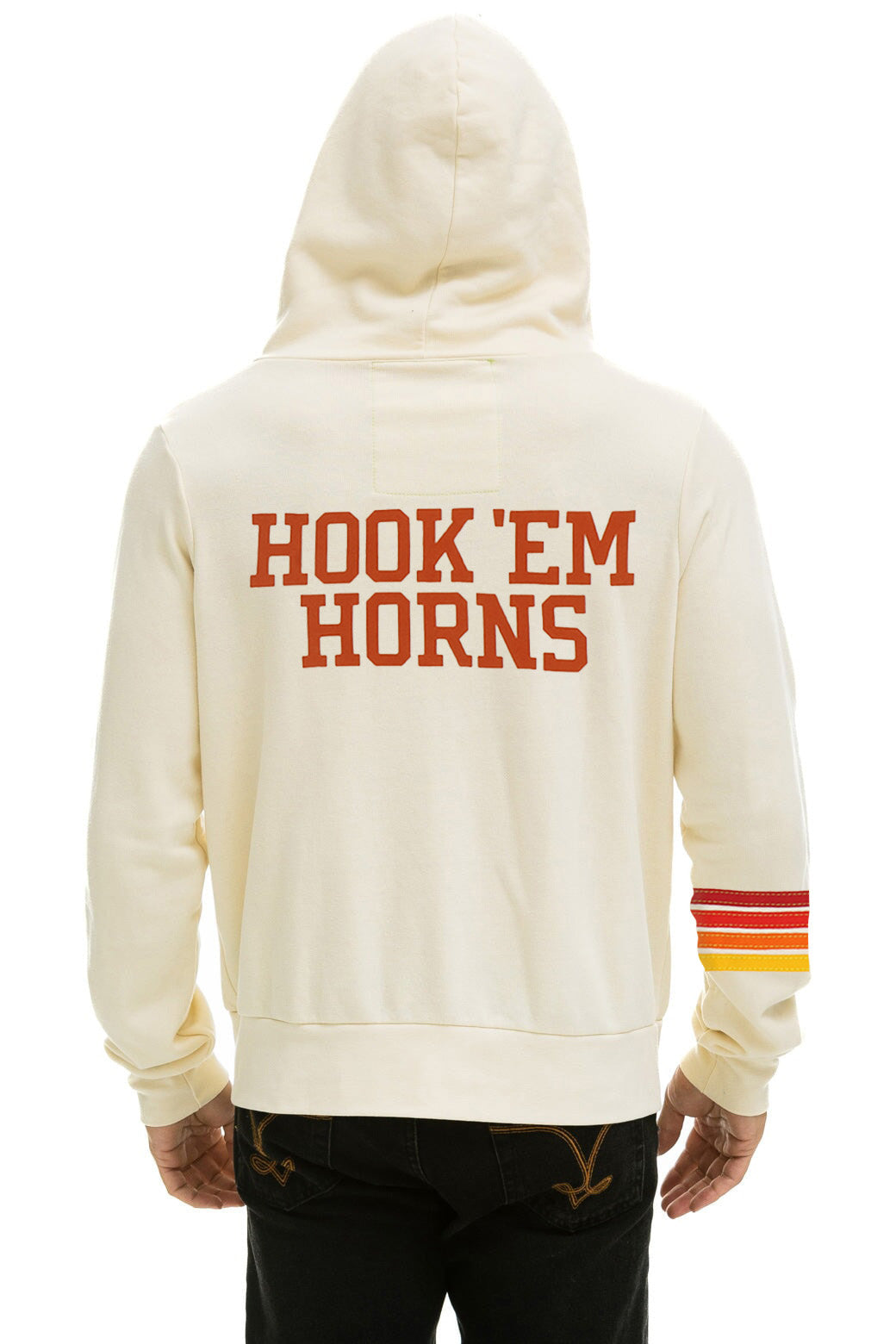 UNIVERSITY OF TEXAS CIRCLE HOOKEM ZIP HOODIE - VINTAGE WHITE
