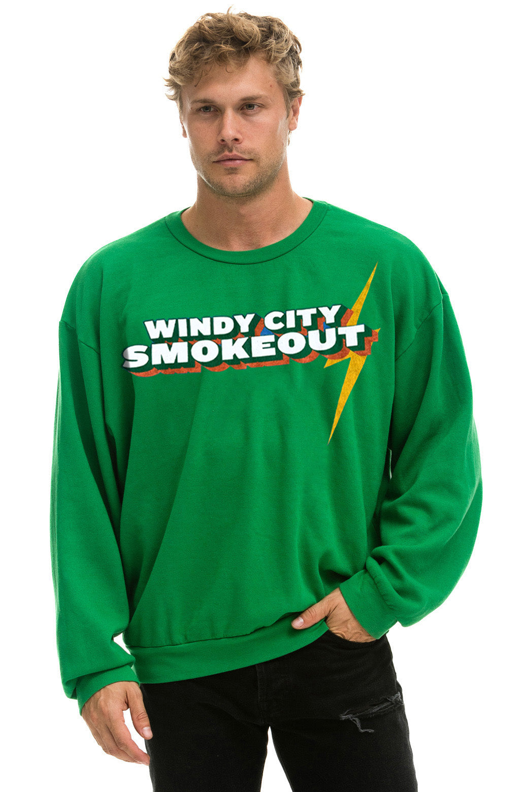 WINDY CITY SMOKEOUT 2025 CREW SWEATSHIRT RELAXED - KELLY GREEN