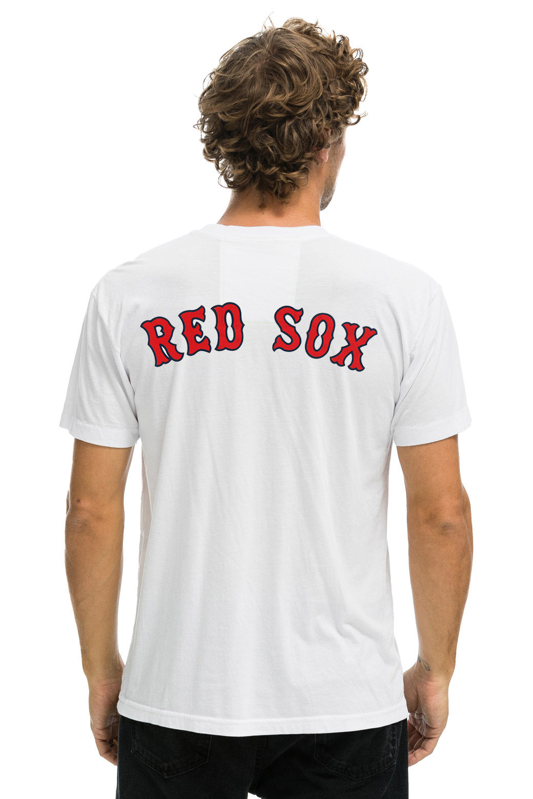 RED SOX BOLT UNISEX CREW TEE - WHITE