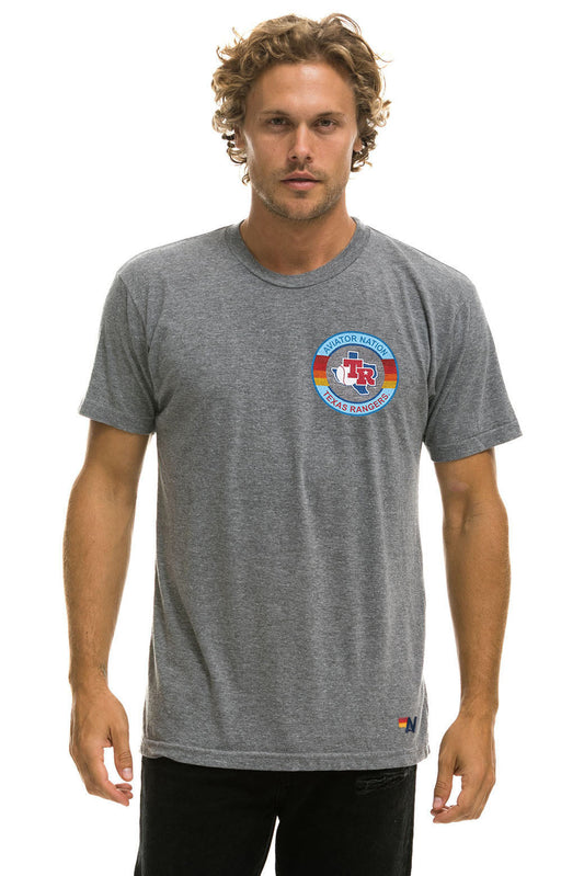 TEXAS RANGERS UNISEX CREW TEE - HEATHER GREY