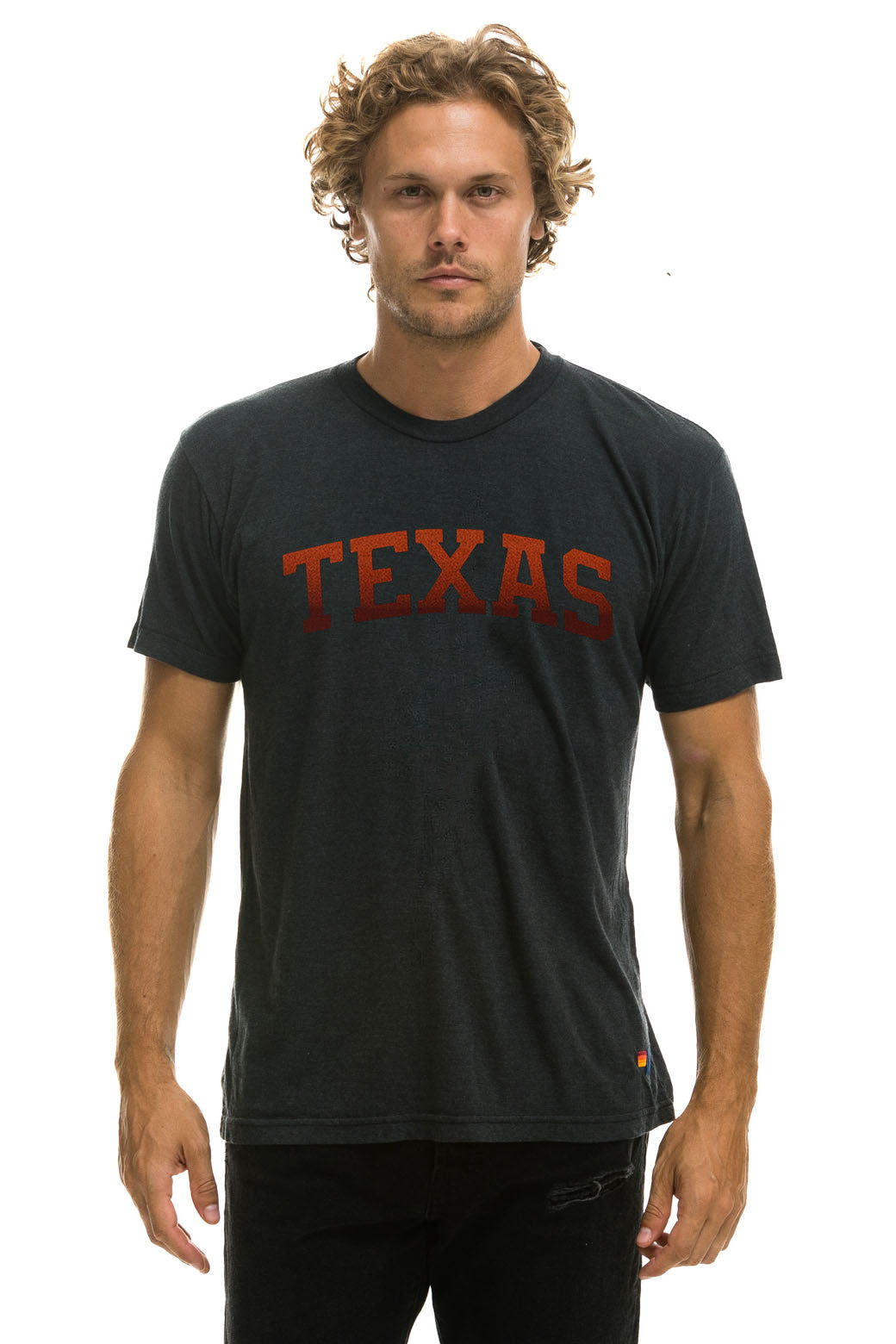 UNIVERSITY OF TEXAS BOLT CREW TEE SHIRT - CHARCOAL