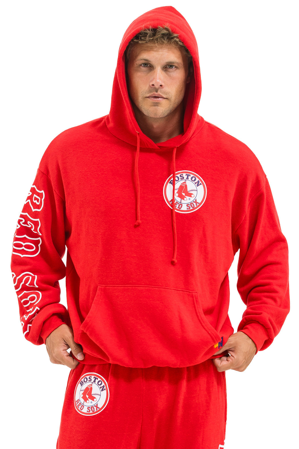 RED SOX RELAXED PULLOVER HOODIE - RED