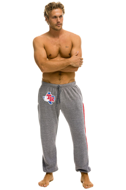 TEXAS RANGERS 5 STRIPE UNISEX SWEATPANTS - HEATHER // USA