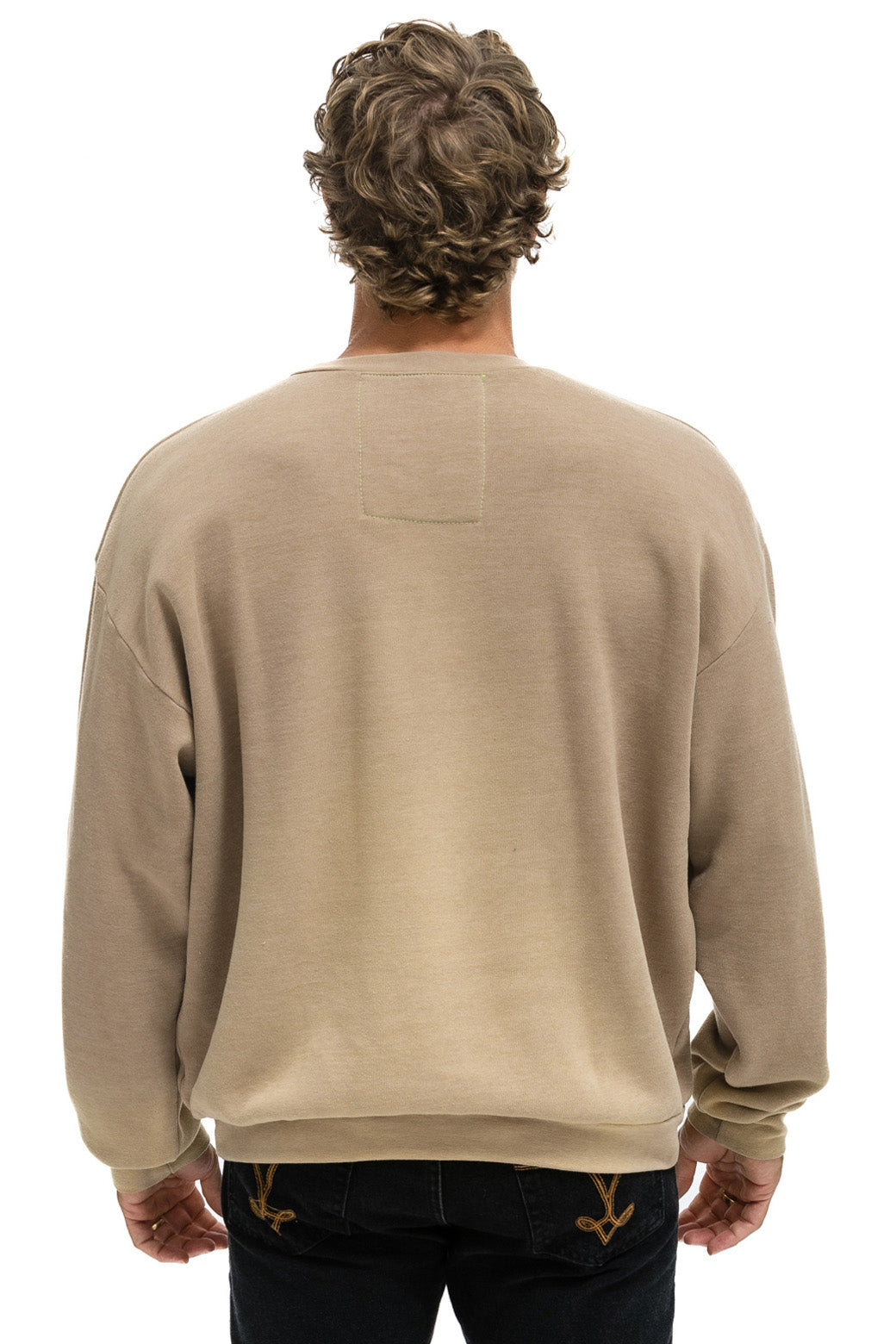 TROPICAL SURF RELAXED CREW SWEATSHIRT - FADED TAN