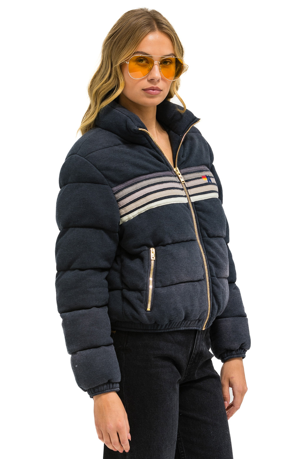 5 STRIPE FADED APRES JACKET - FADED SMOKE