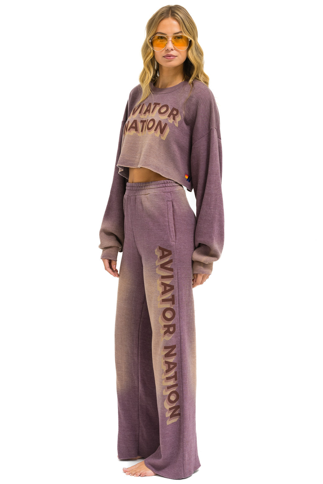 AN 3D WIDE LEG POCKET SWEATPANTS - FADED MOCHA