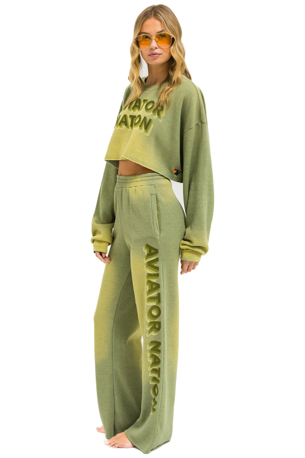 AN 3D WIDE LEG POCKET SWEATPANTS - FADED ARMY