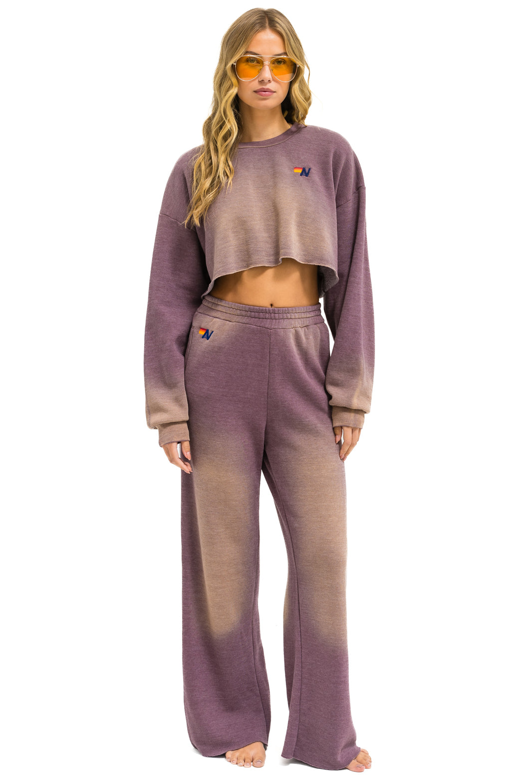 ESSENTIAL CROPPED CREW SWEATSHIRT RELAXED - FADED MOCHA