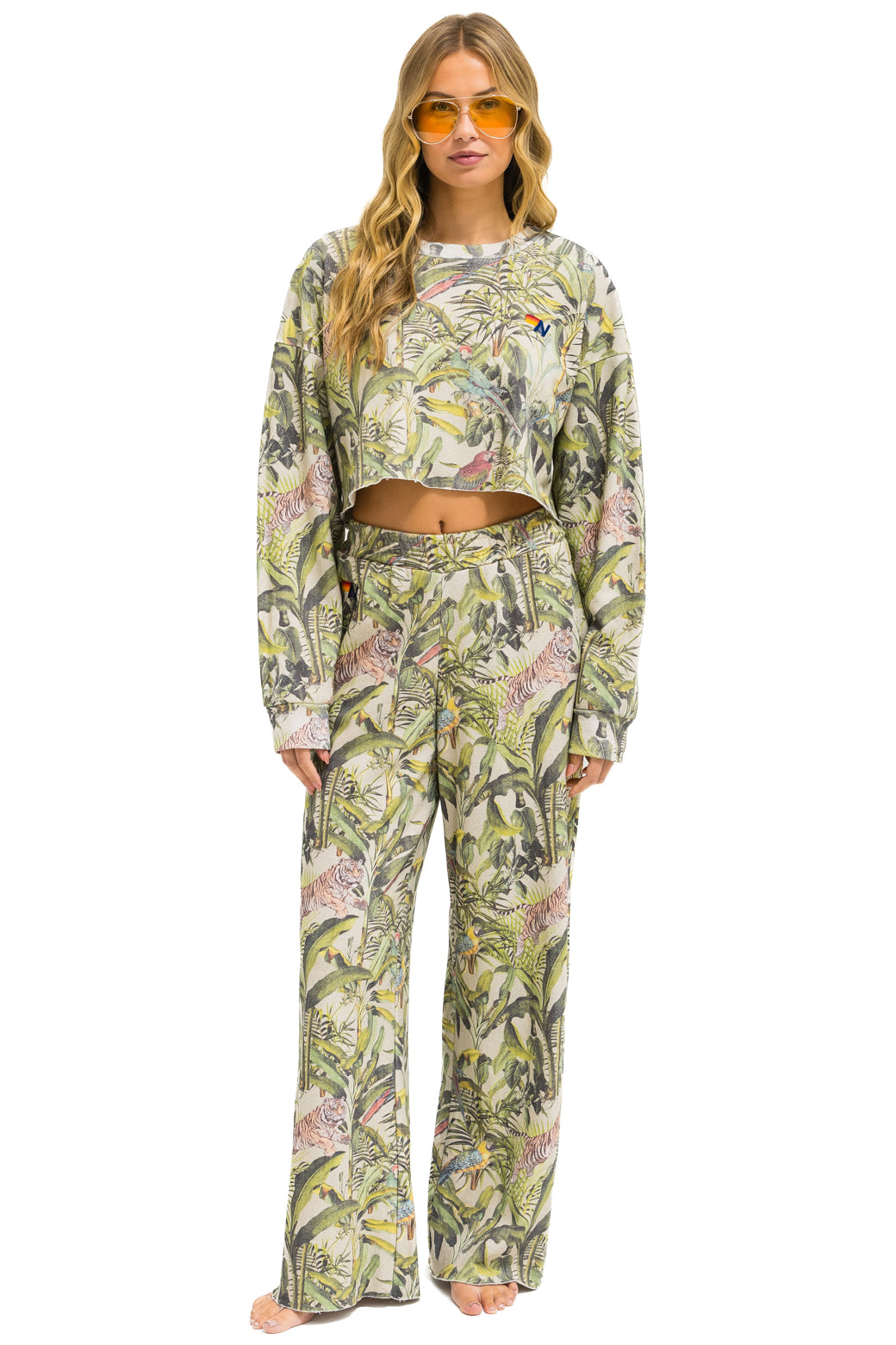 JUNGLE WIDE LEG POCKET SWEATPANTS - SAND