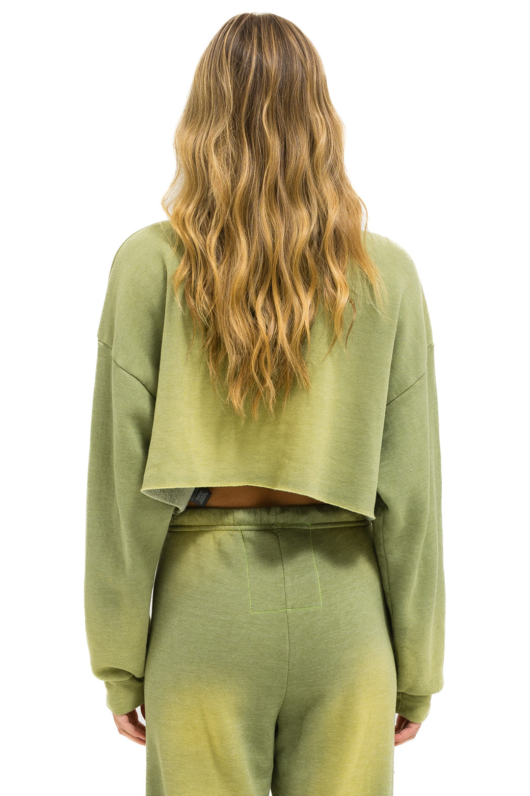 VINTAGE LOGO CROPPED CREW SWEATSHIRT RELAXED - FADED ARMY