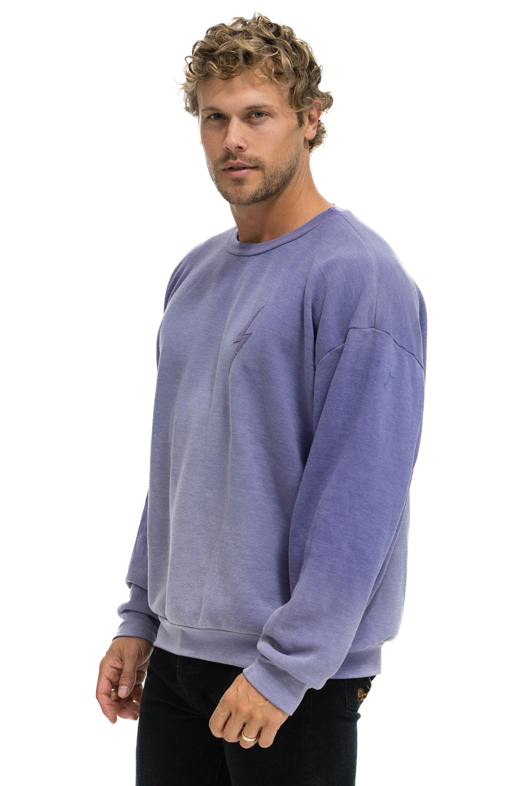 BOLT STITCH 2 RELAXED CREW SWEATSHIRT - FADED GRAPE