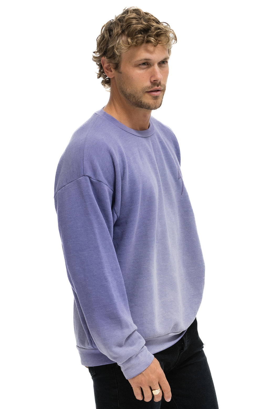 BOLT STITCH 2 RELAXED CREW SWEATSHIRT - FADED GRAPE