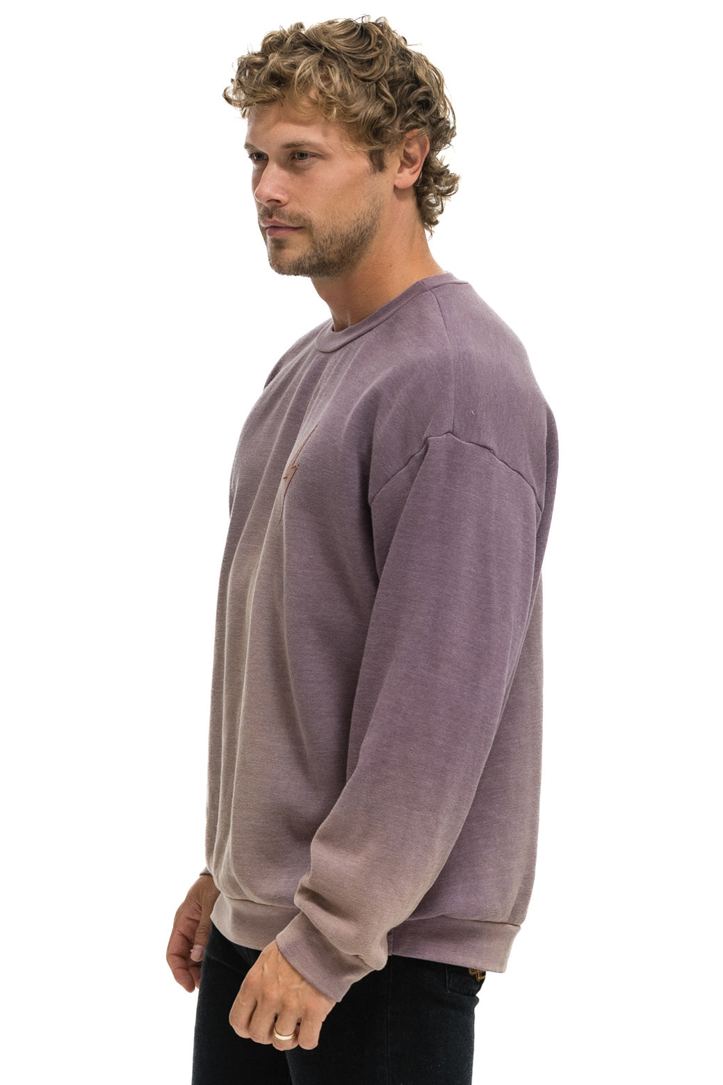 BOLT STITCH 2 RELAXED CREW SWEATSHIRT - FADED MOCHA