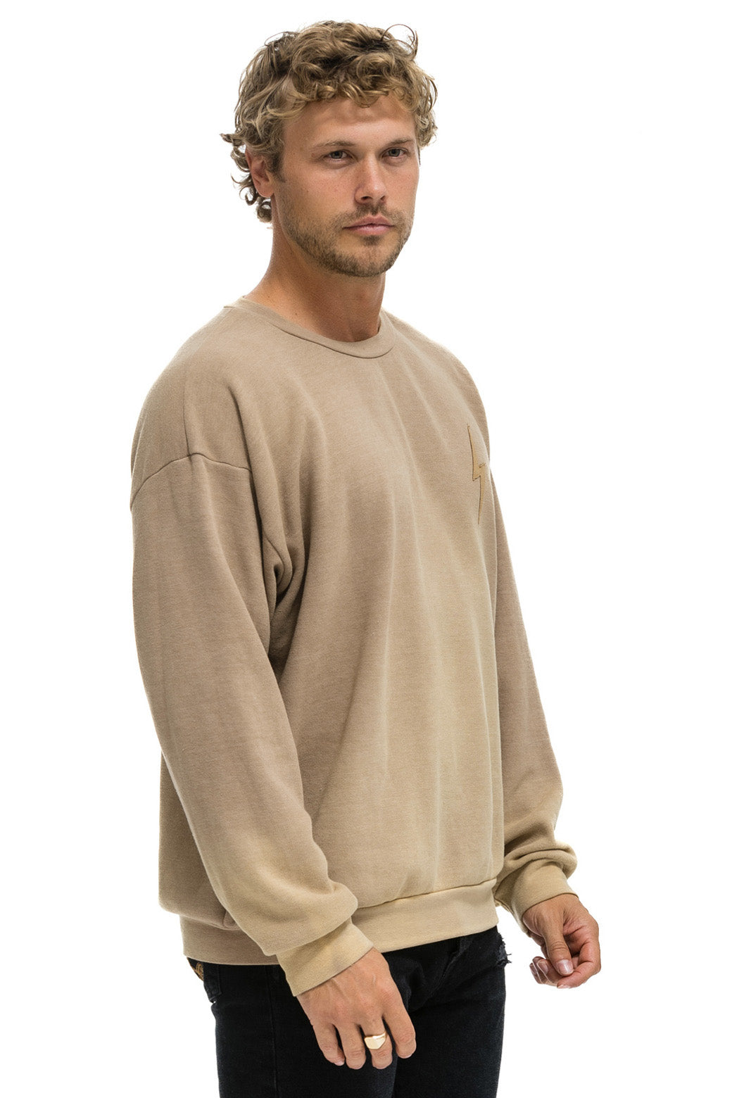 BOLT STITCH 2 RELAXED CREW SWEATSHIRT - FADED TAN