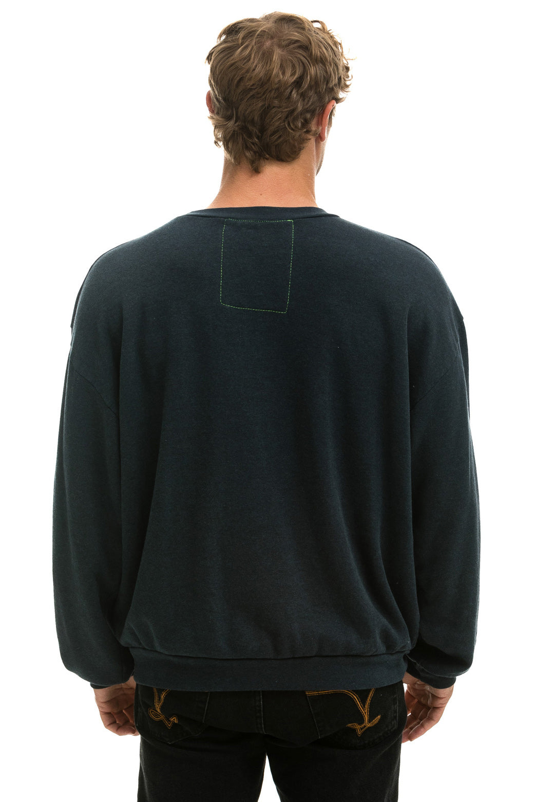 SUNSET PATCH RELAXED CREW SWEATSHIRT - CHARCOAL