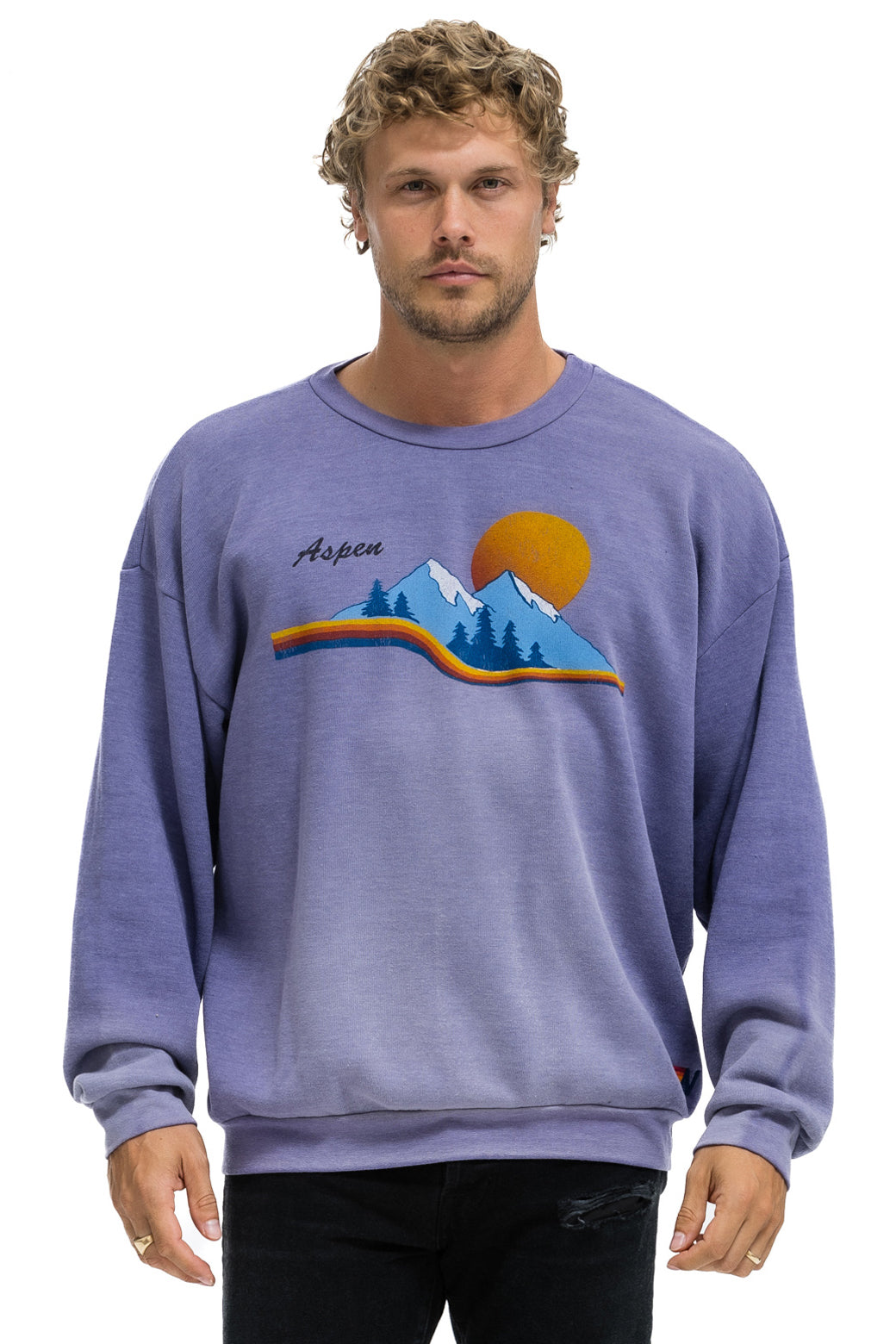 ASPEN MOUNTAIN  RELAXED CREW SWEATSHIRT - FADED GRAPE