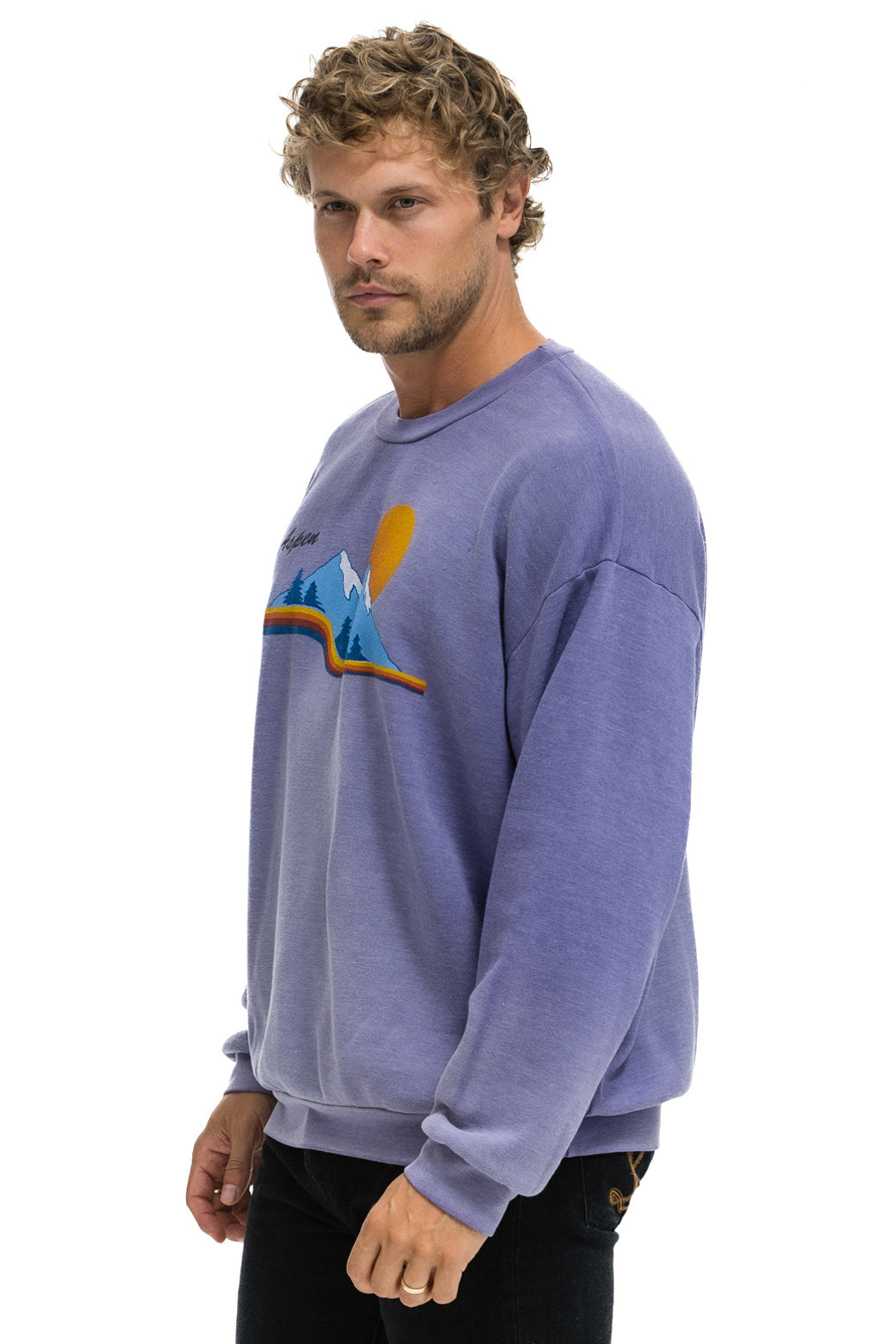 ASPEN MOUNTAIN  RELAXED CREW SWEATSHIRT - FADED GRAPE