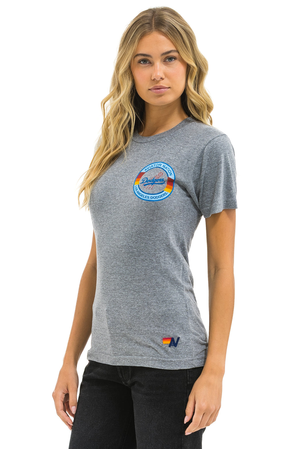 LOS ANGELES DODGERS BOLT CREW TEE - HEATHER GREY