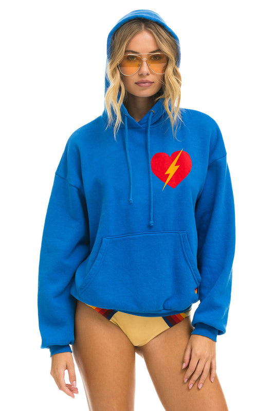 BOLT HEART PULLOVER RELAXED HOODIE - ADVENTURE BLUE