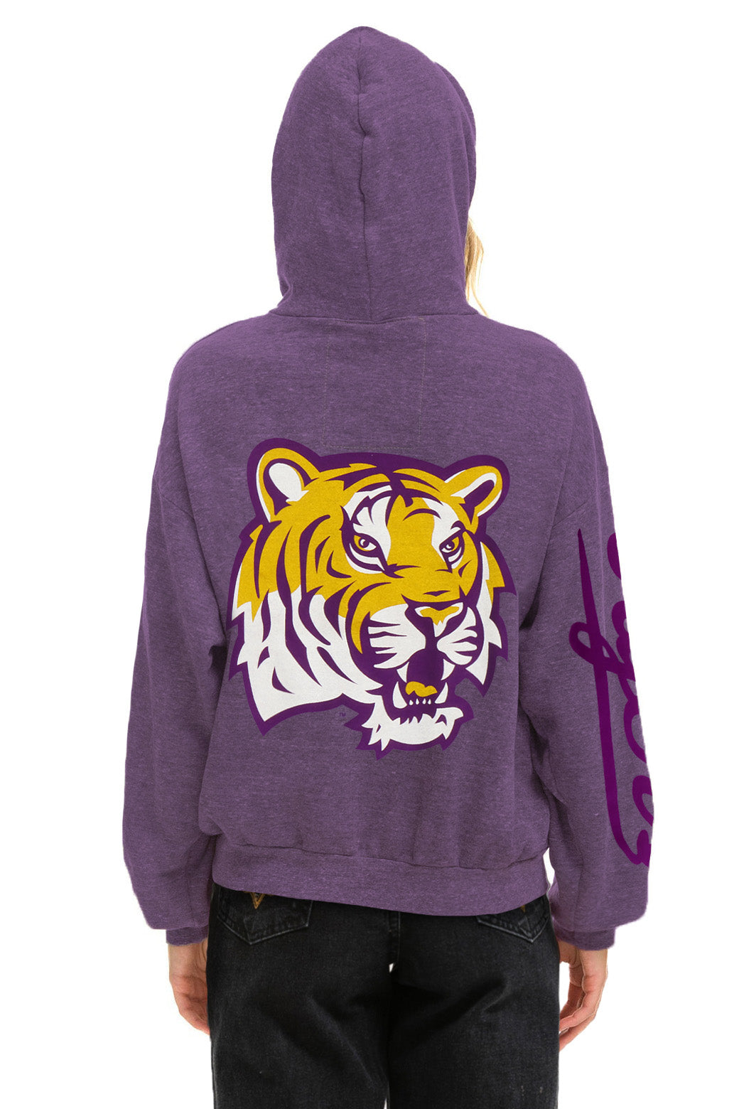 LSU TIGER RELAXED PULLOVER HOODIE  - GRAPE