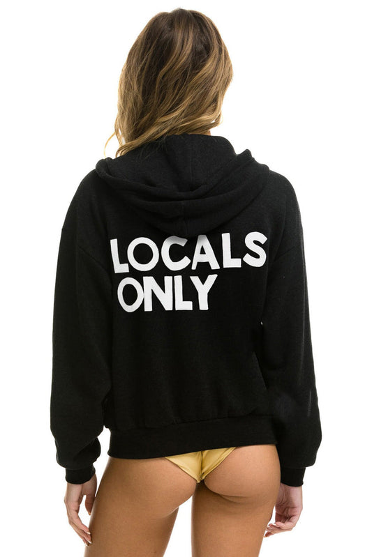 LOCALS ONLY RELAXED ZIP HOODIE - BLACK