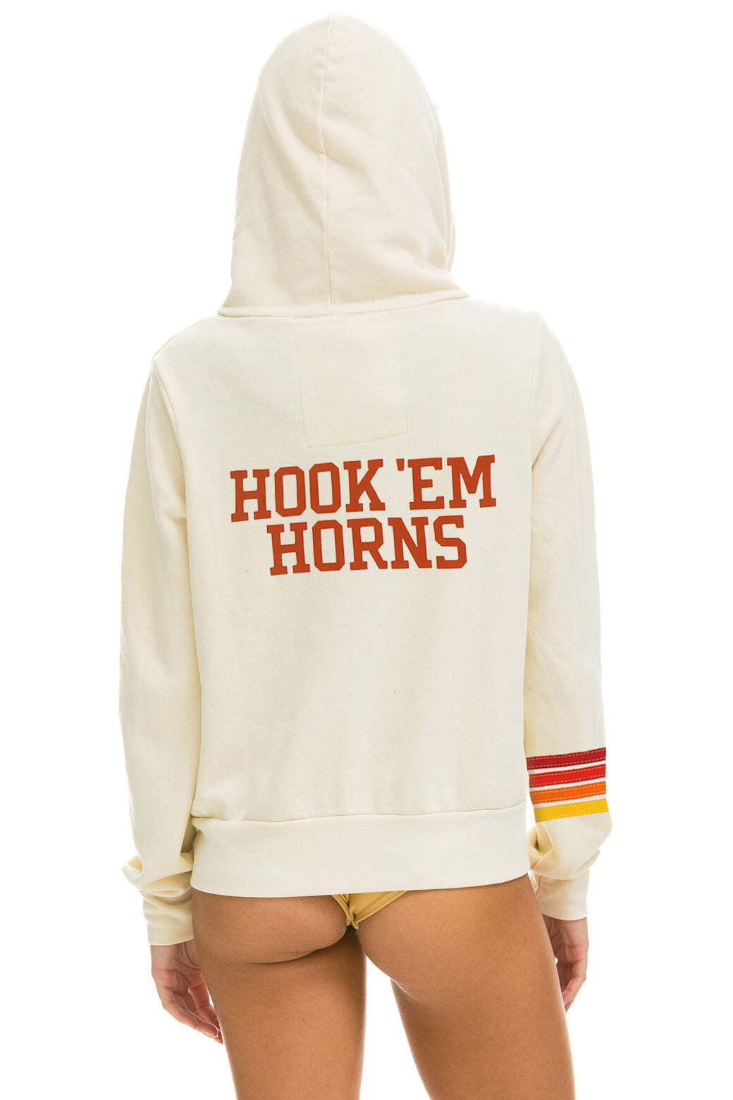 UNIVERSITY OF TEXAS CIRCLE HOOKEM ZIP HOODIE - VINTAGE WHITE