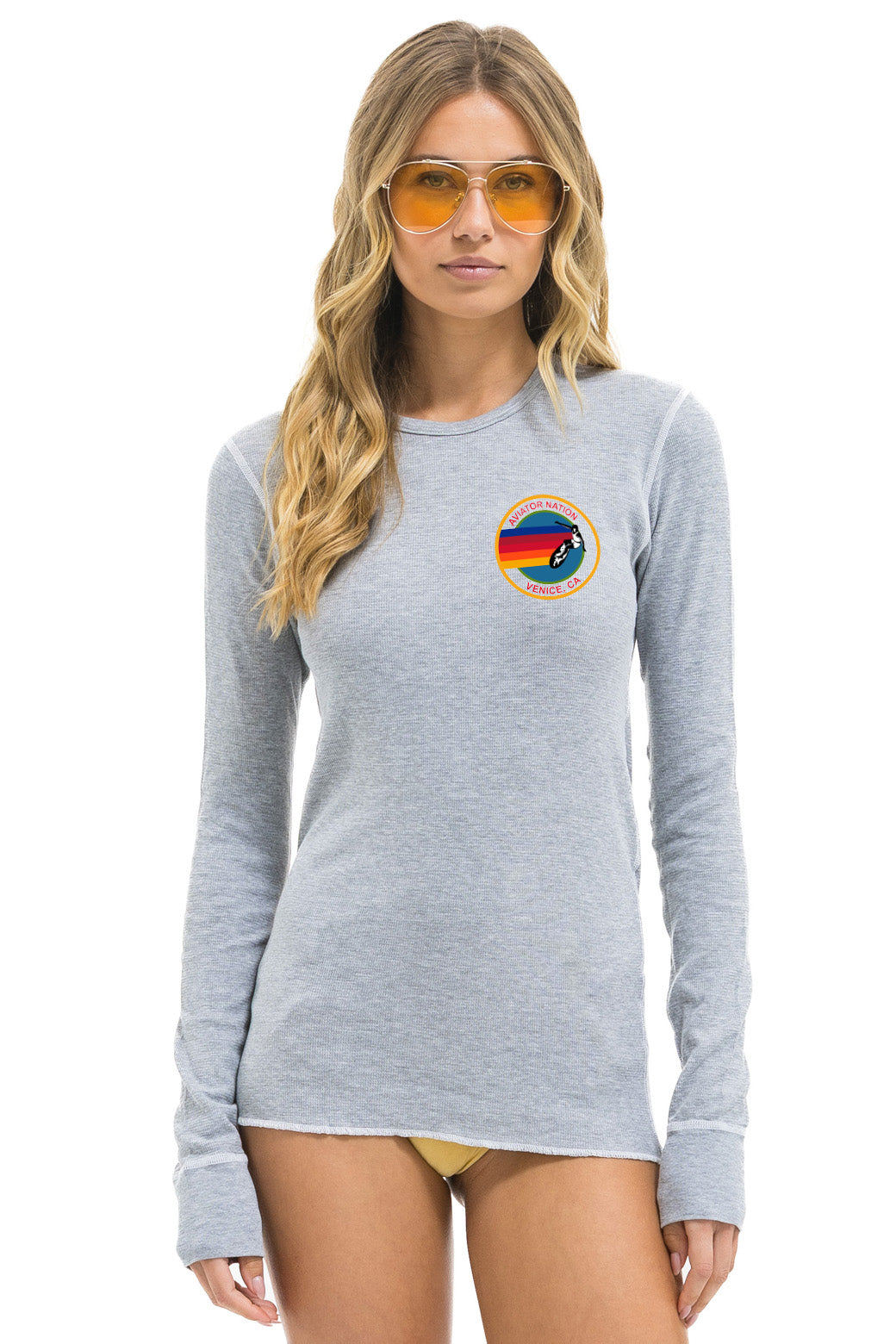 AVIATOR NATION VENICE THERMAL - HEATHER GREY