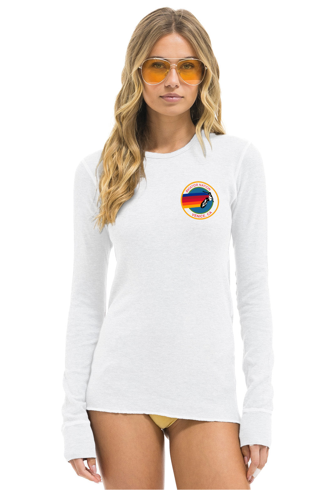 AVIATOR NATION VENICE THERMAL - WHITE