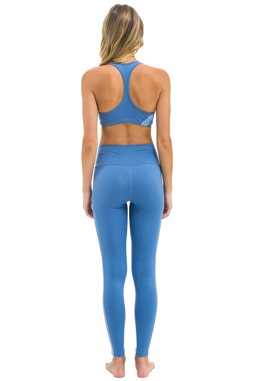 FULL LENGTH HI-RISE 5 STRIPE LEGGINGS - WATER