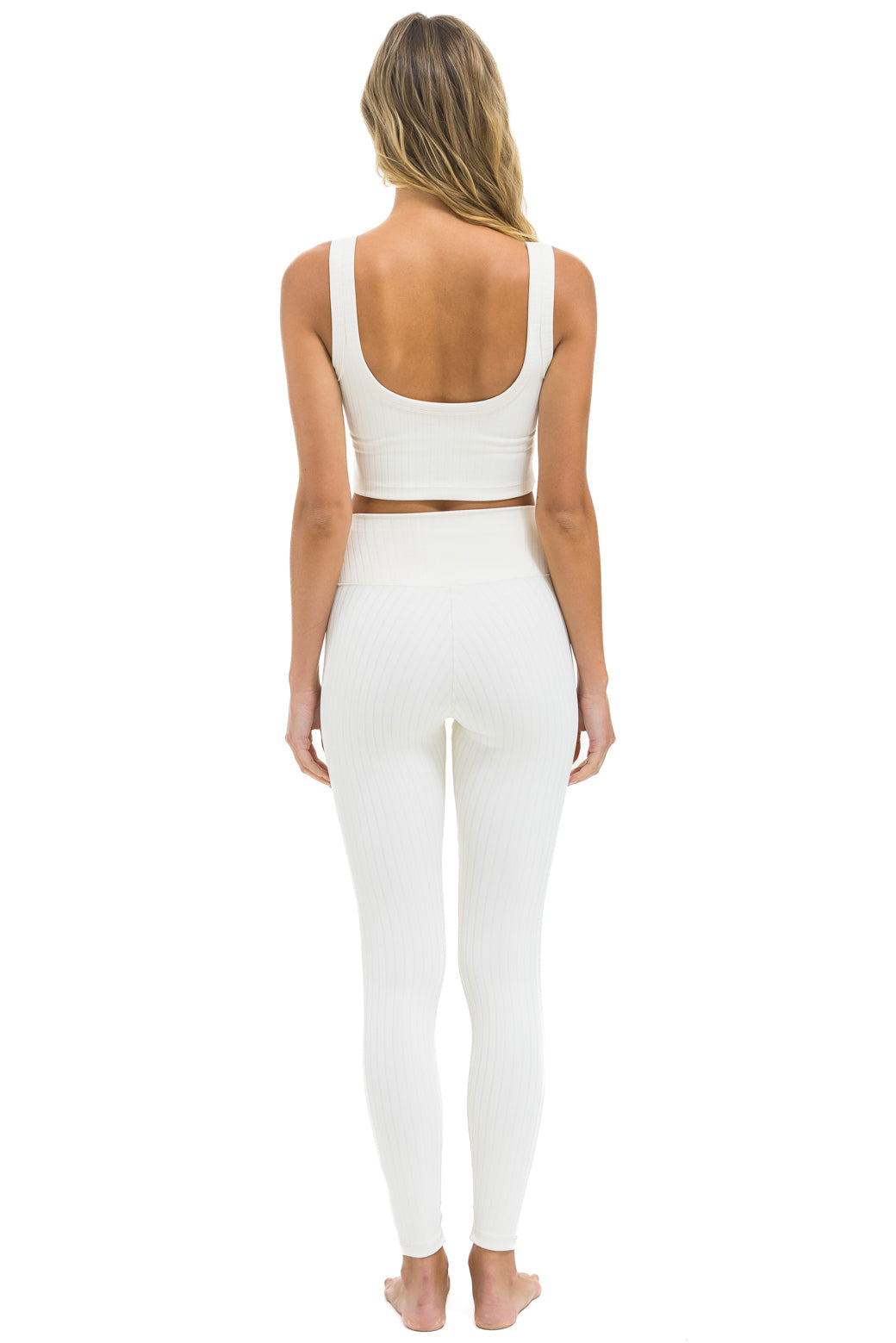 WIDE RIB FULL LENGTH HI-RISE LEGGINGS - VINTAGE WHITE
