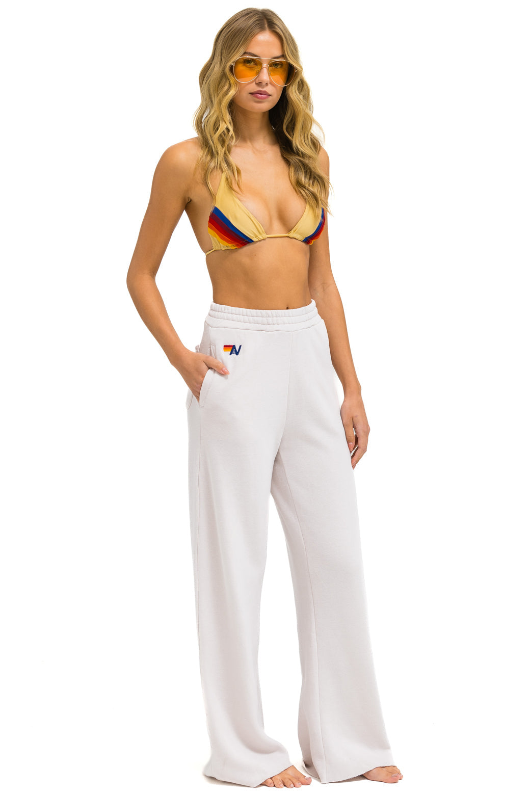 WIDE LEG POCKET SWEATPANTS - DOVE