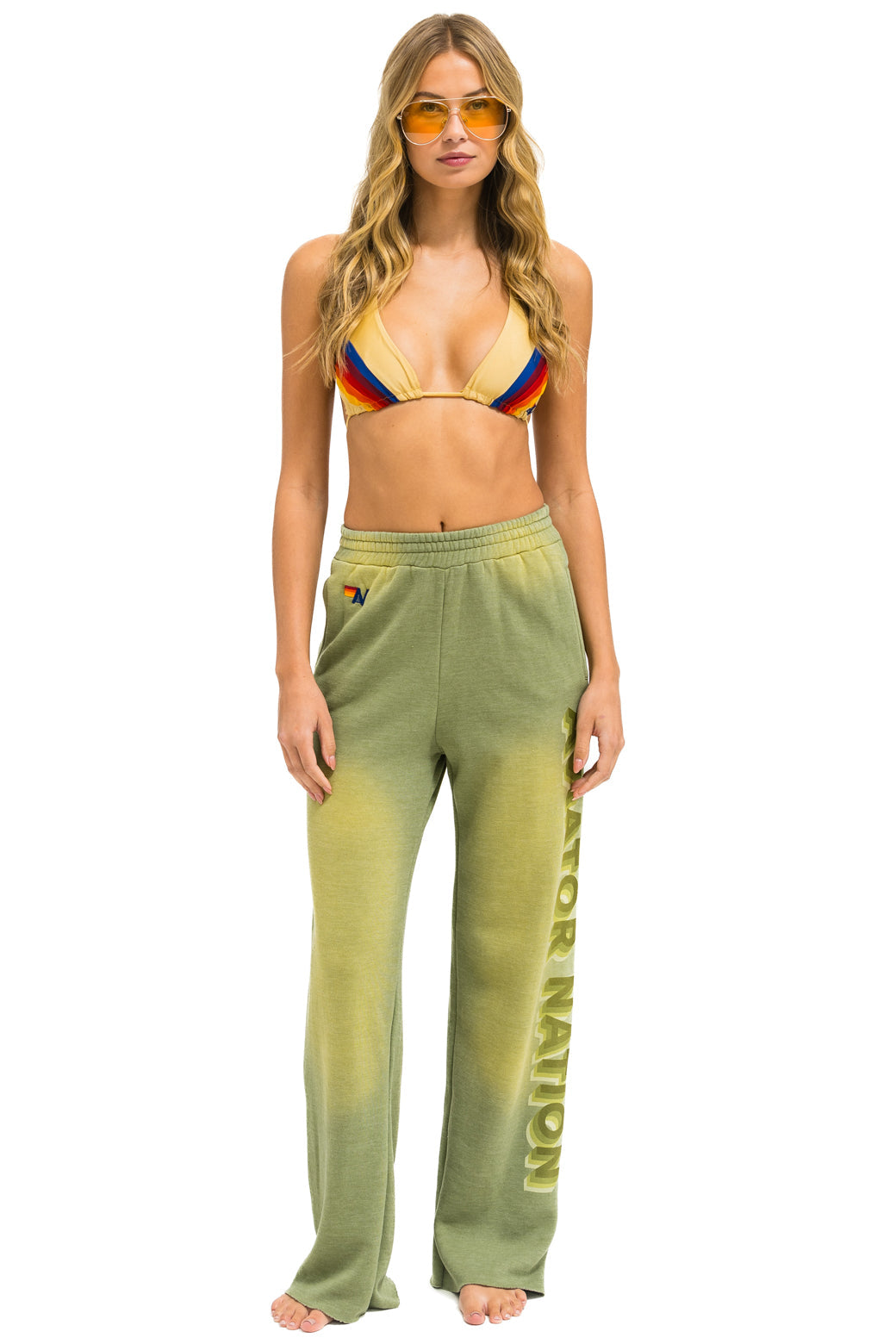 AN 3D WIDE LEG POCKET SWEATPANTS - FADED ARMY