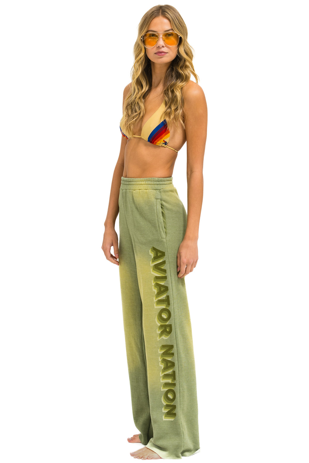 AN 3D WIDE LEG POCKET SWEATPANTS - FADED ARMY
