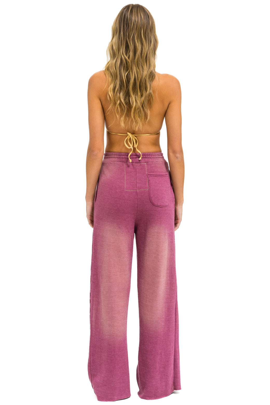AN 3D WIDE LEG POCKET SWEATPANTS - FADED BERRY