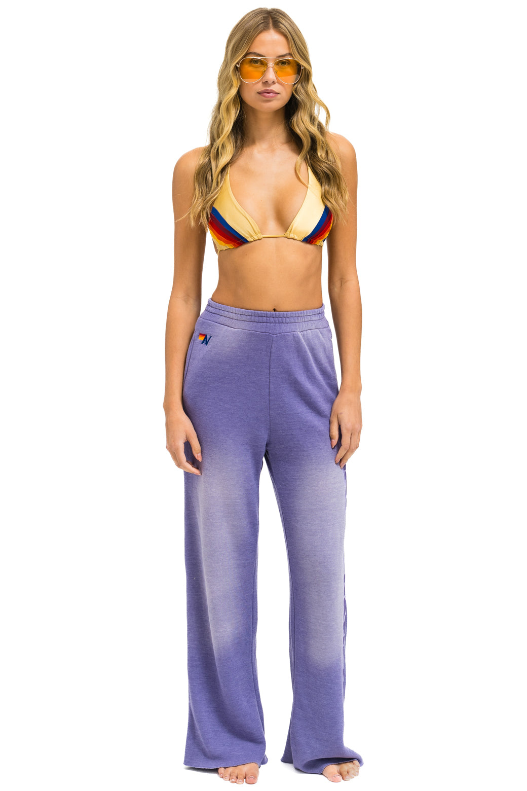 AN 3D WIDE LEG POCKET SWEATPANTS - FADED GRAPE