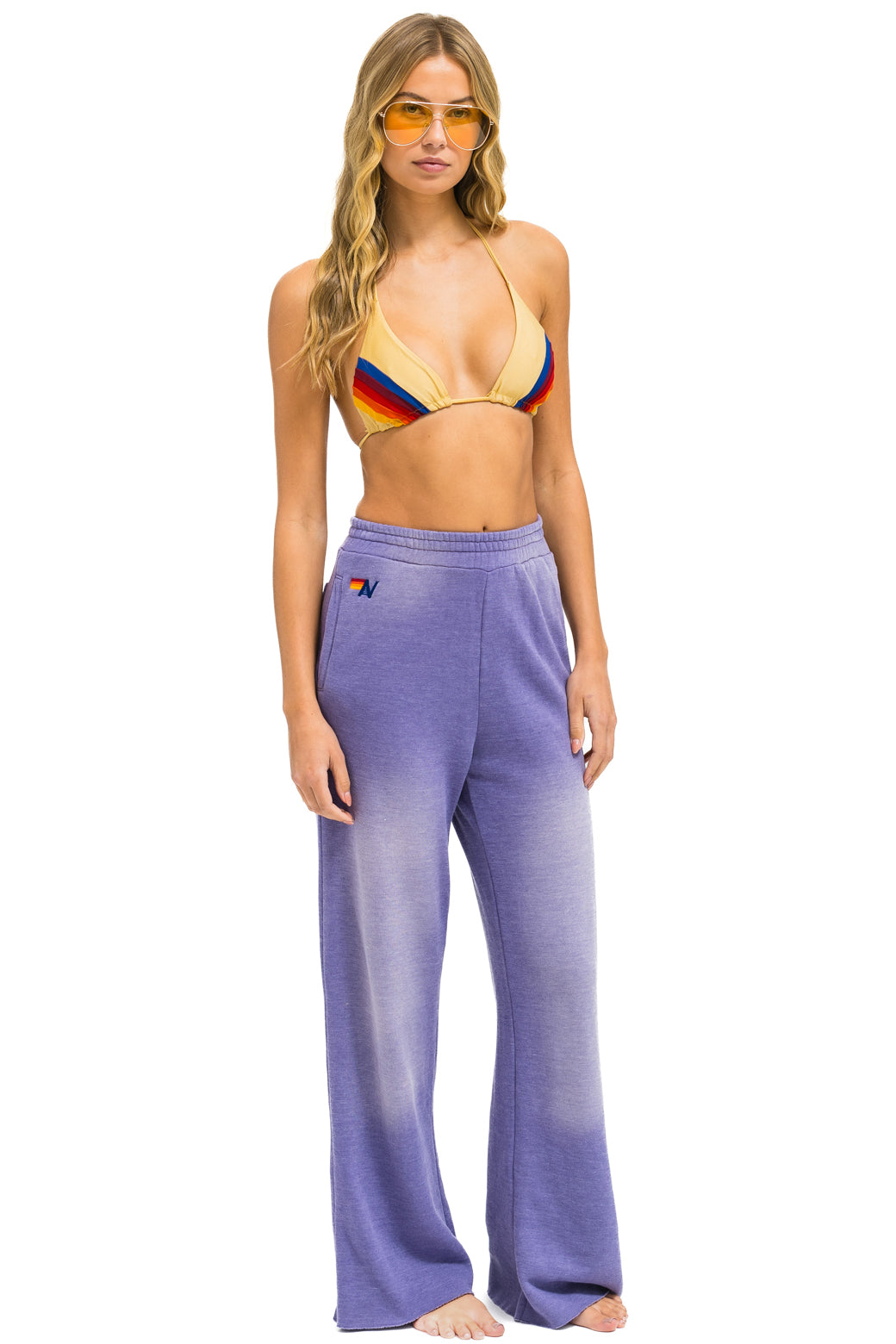AN 3D WIDE LEG POCKET SWEATPANTS - FADED GRAPE