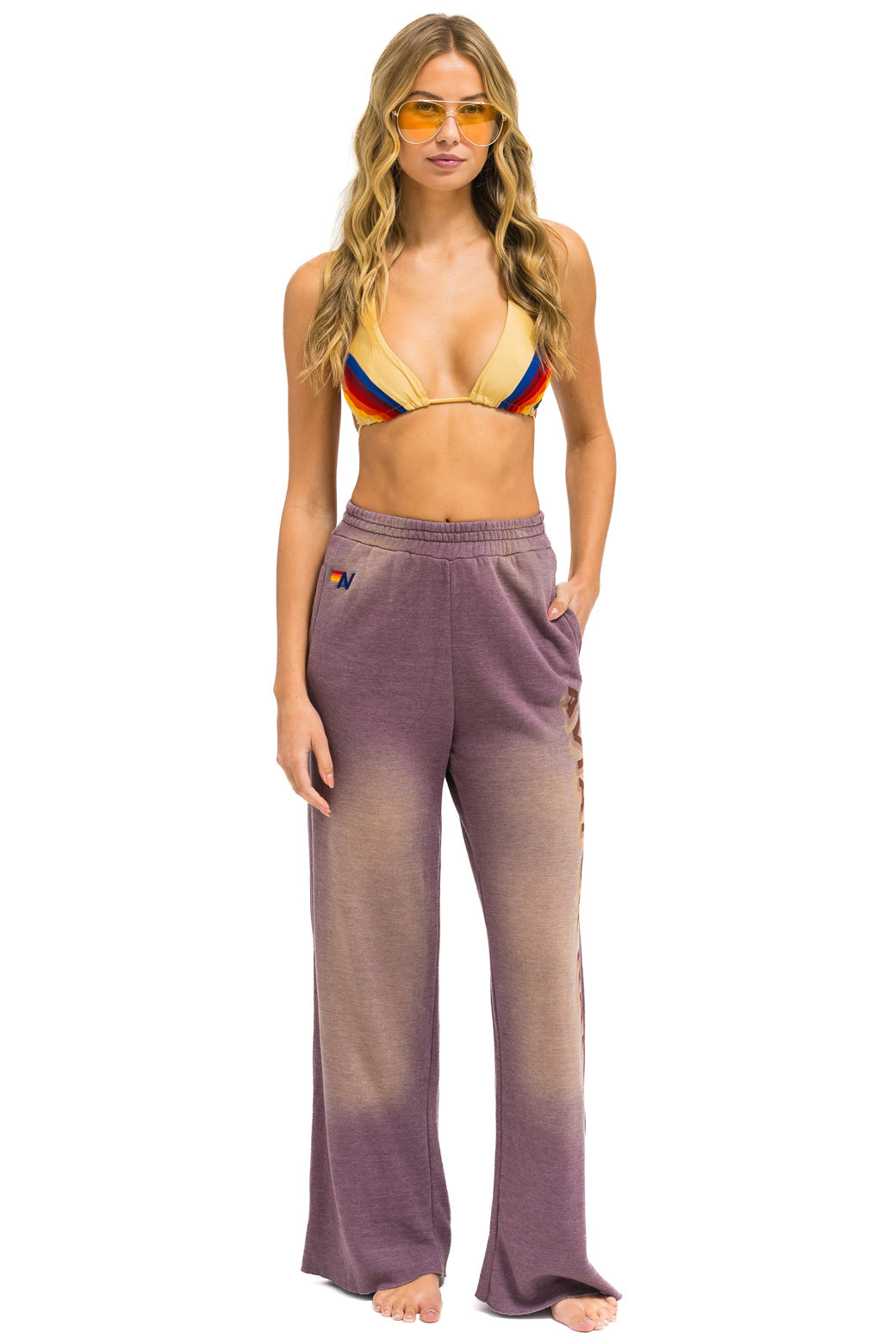 AN 3D WIDE LEG POCKET SWEATPANTS - FADED MOCHA