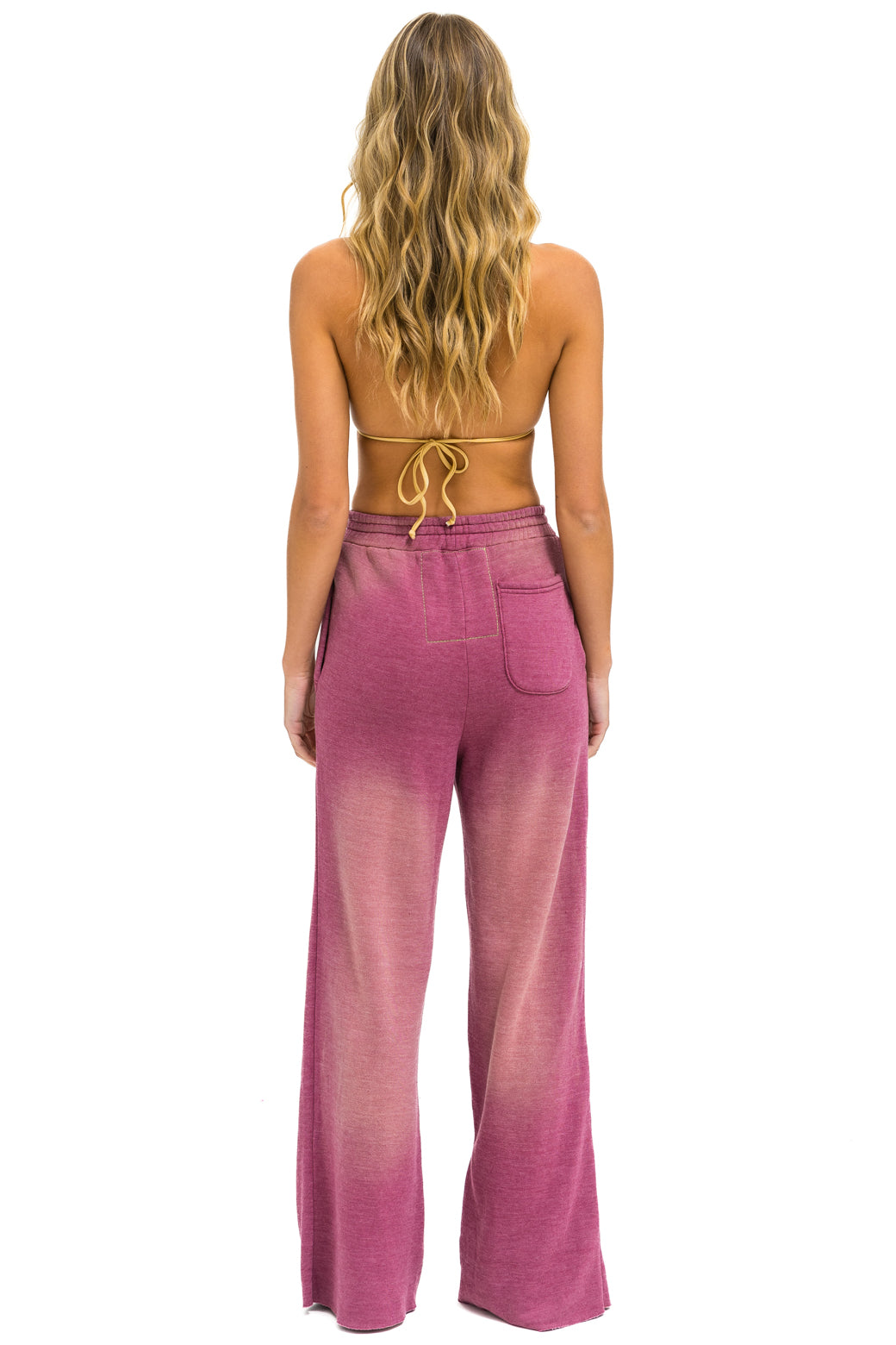 PARROT WIDE LEG POCKET SWEATPANTS - FADED BERRY