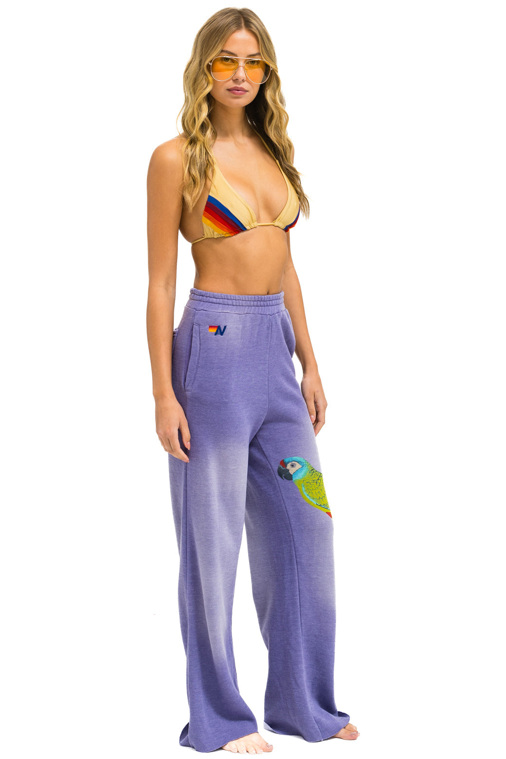 PARROT WIDE LEG POCKET SWEATPANTS - FADED GRAPE