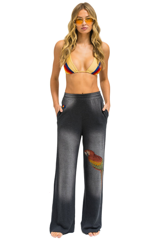 PARROT WIDE LEG POCKET SWEATPANTS - FADED SMOKE