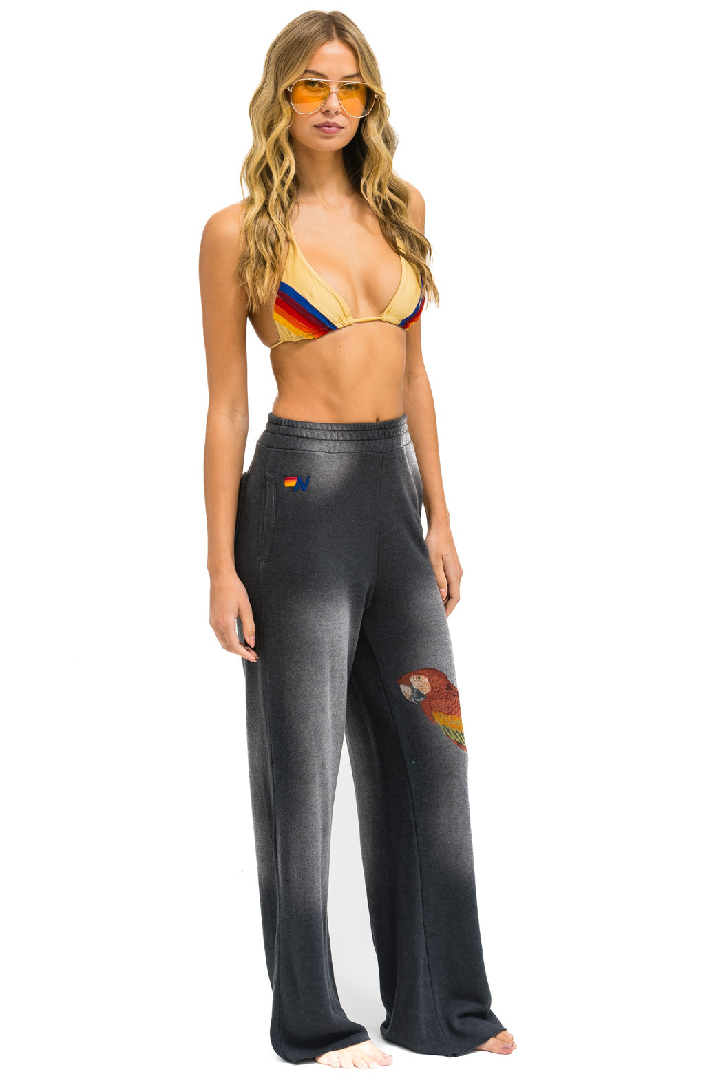 PARROT WIDE LEG POCKET SWEATPANTS - FADED SMOKE
